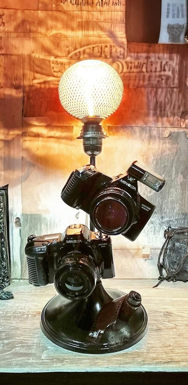 Argentiques en Lumière - Lampe d'ambiance déco à poser - Esprit Pop Culture - Artisanat Français