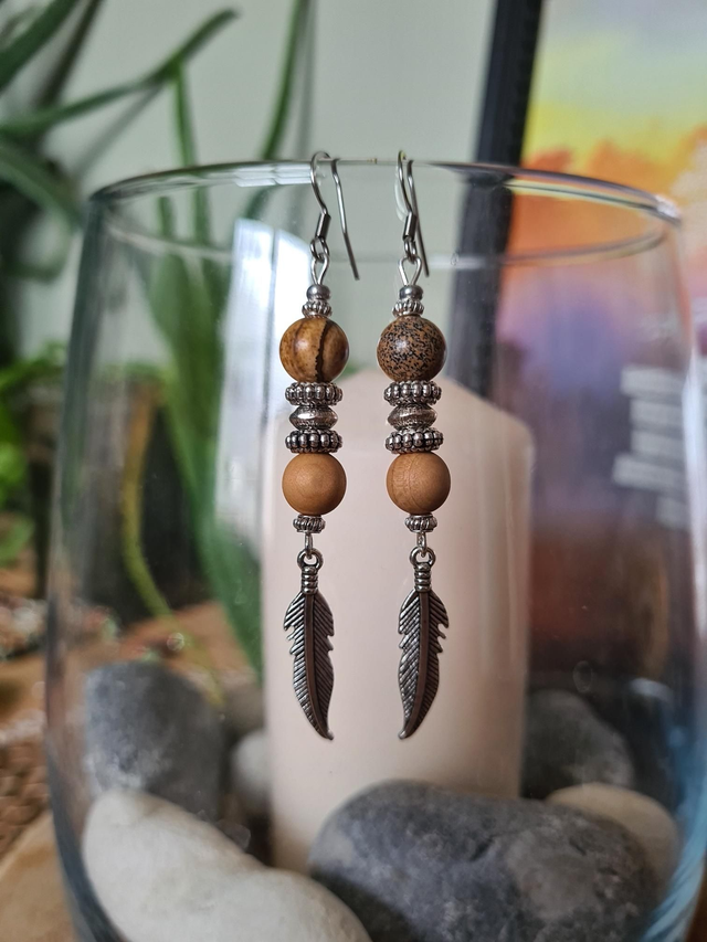 Boucles D'oreilles Jaspe Paysage 