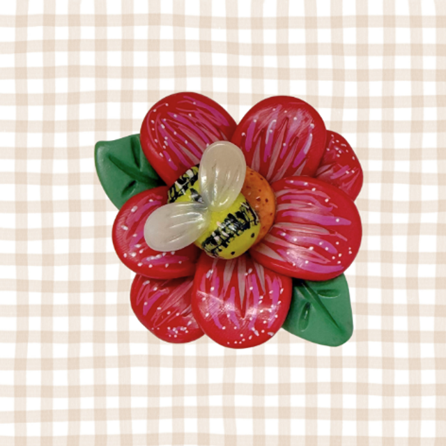 Bee Resting on a Flower Figure