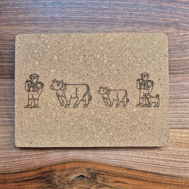 Untersetzer aus Kork, Alpaufzug