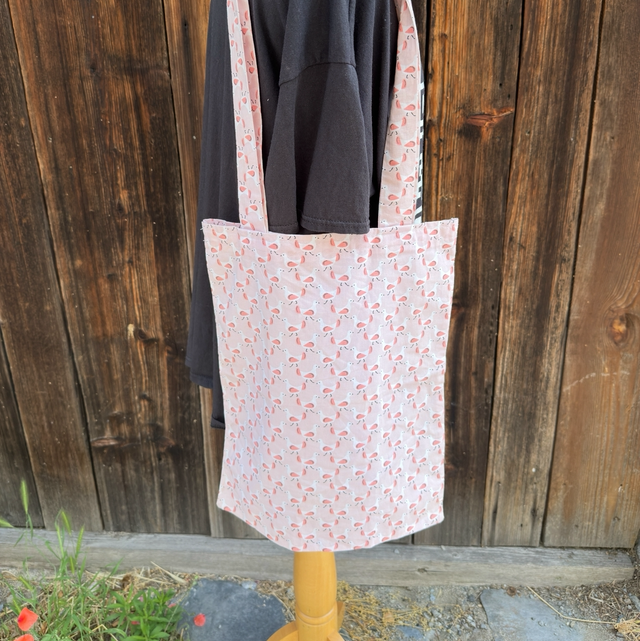 Tote bag oiseau rose