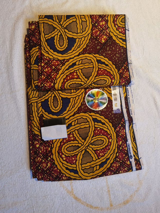 Tissu pagne wax africain 6 yard en coton