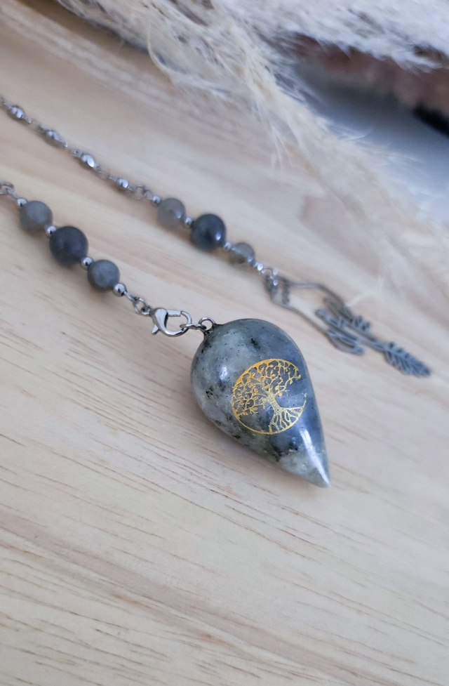 Pendule Divinatoire Labradorite Arbre de vie 