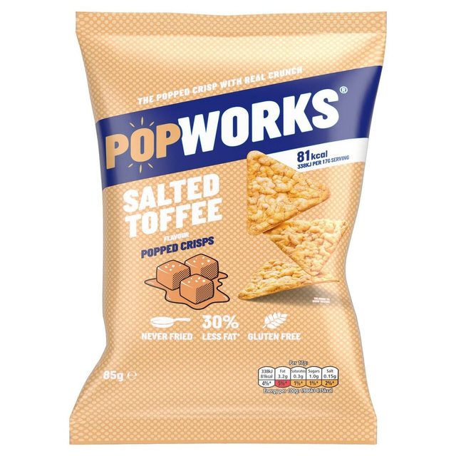 PopWorks Salted Toffee Popped Crisps 85g