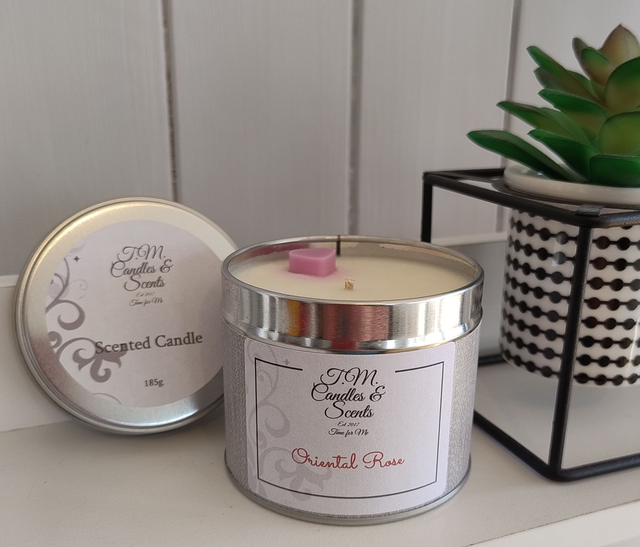 Oriental Rose large candle tin
