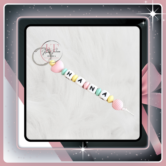 Porte-clés prénoms filles en silicone 