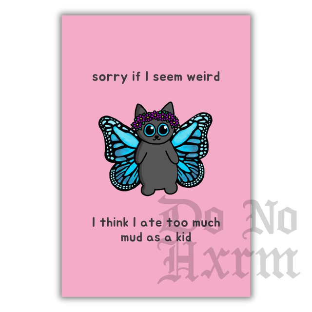 Butterfly Cat Art Print (6x4)