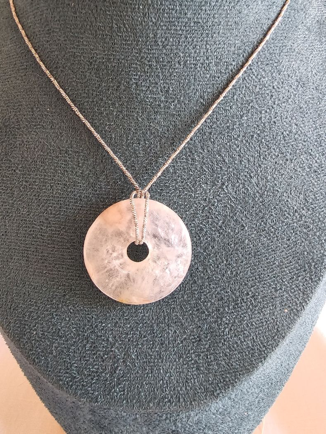 collier donut agate fleur de cerisier