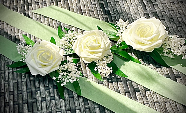 Bracelet Demoiselles d’honneur Fleurs artificielles et Ruban Organza