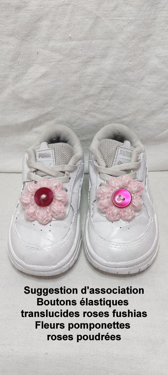 Boutons élastiques translucides fushias