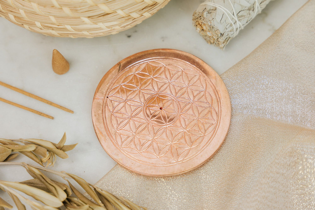 Porte Encens Métal Fleur de Vie