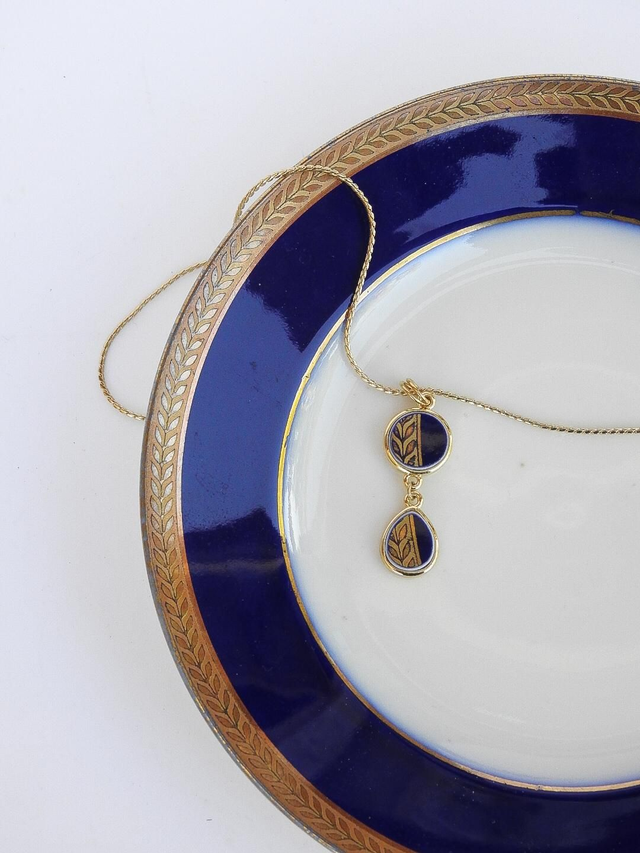 Pendentif double - porcelaine Limoges - Delinières no.2
