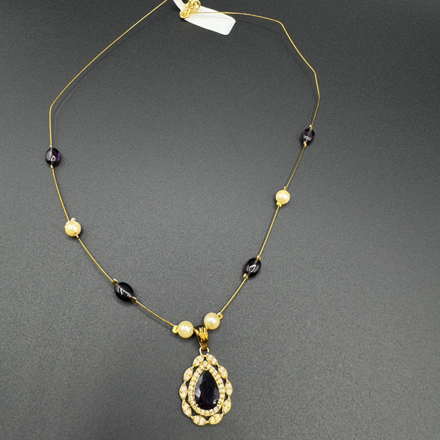 Invisible chain purple stone 