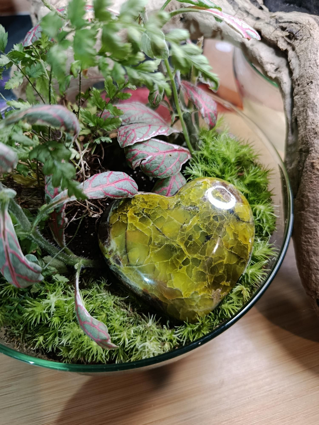 Cœur en Opale verte de Madagascar 