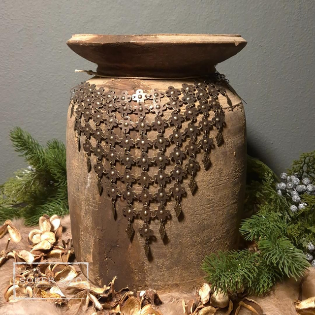 Kruikketting 5; brons &#039;klavertje 4&#039;