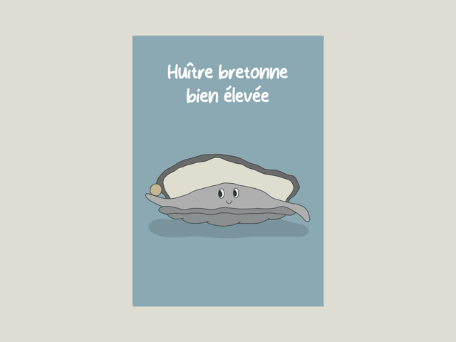 Magnet &quot; Huître bretonne bien élevée &quot; 