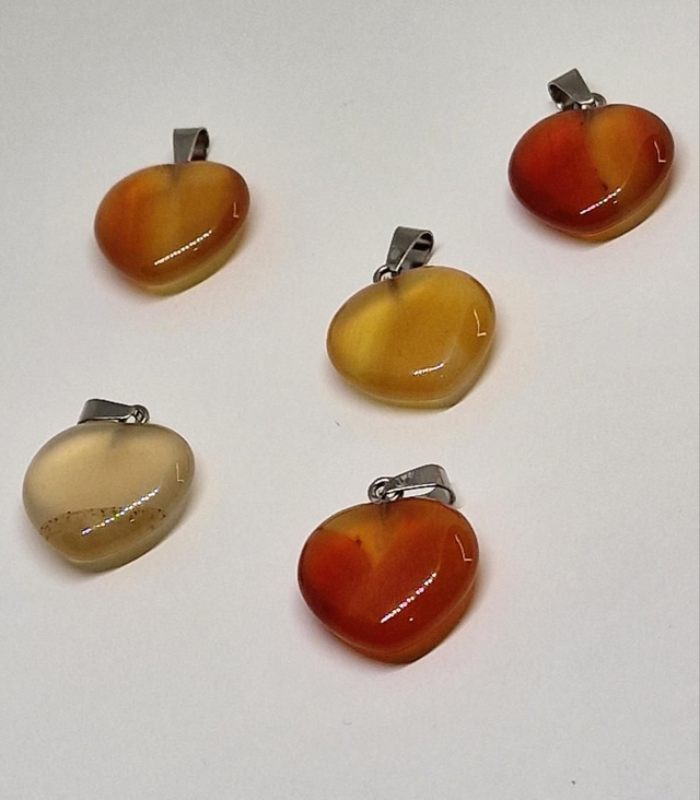 Pendentif cœur 20 mm en Cornaline A