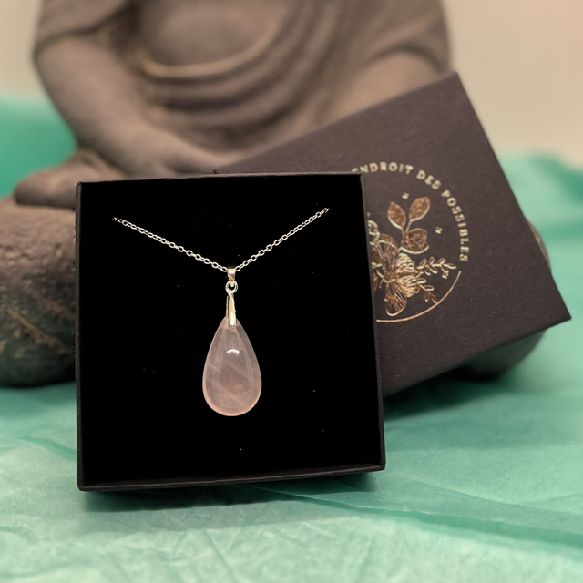 Z- Collier - Quartz rose - argent 925