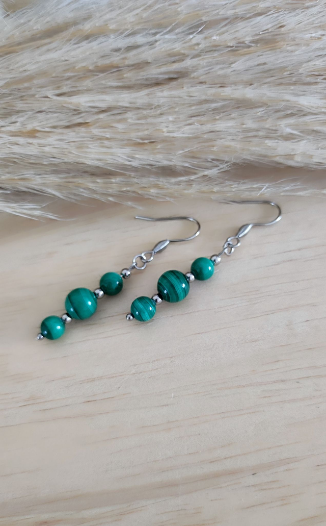 Boucles d'oreilles Malachite