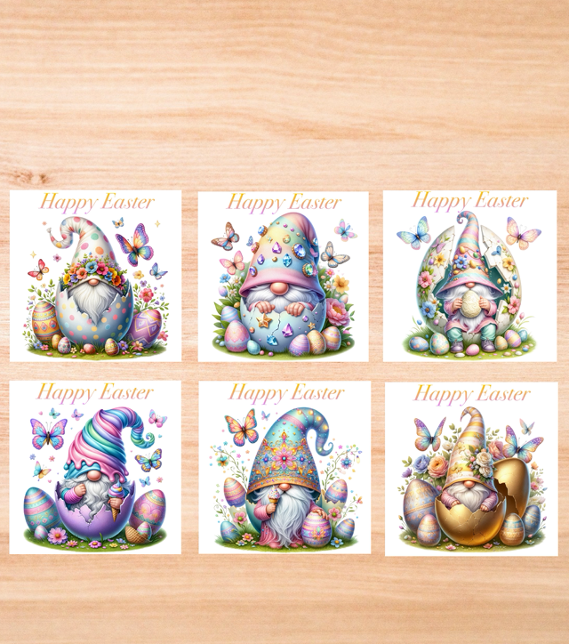 Gnome Easter Cards Pack Of 6 - 5x5