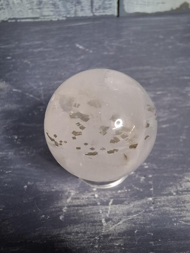 Pyrite in Quartz Sphere #1