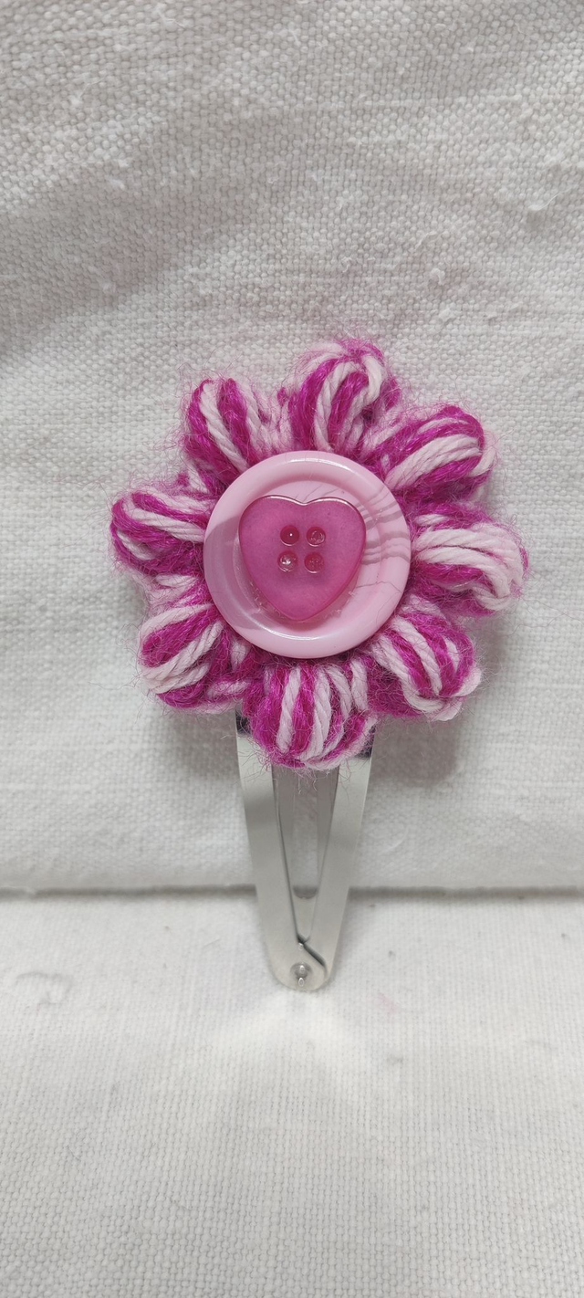 Barrette clic clac Art Déco Rose Poudré