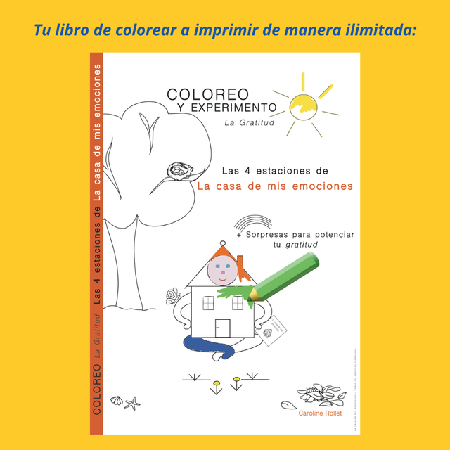🇪🇸 🎨 Libro de colorear Gratitud, Las 4 estaciones de La casa de mis emociones