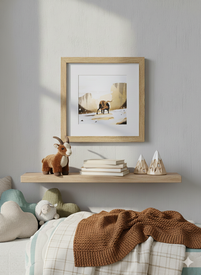 Cadre bouquetin 20x20 cm