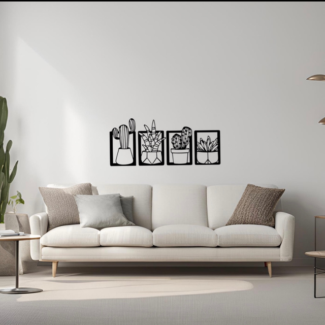 Ensemble cadres cactus (4 cadres de 72x39cm)