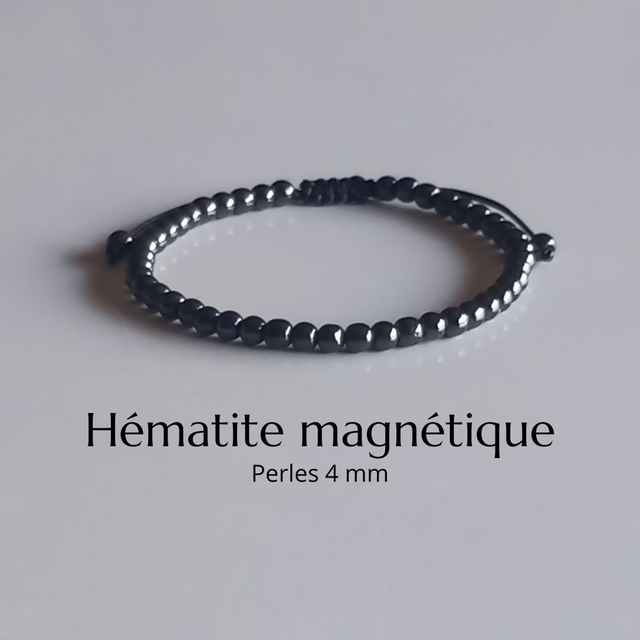 Bracelet ajustable en Hématite magnétique