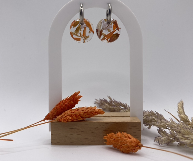 Boucles d’oreilles Gerbera orange