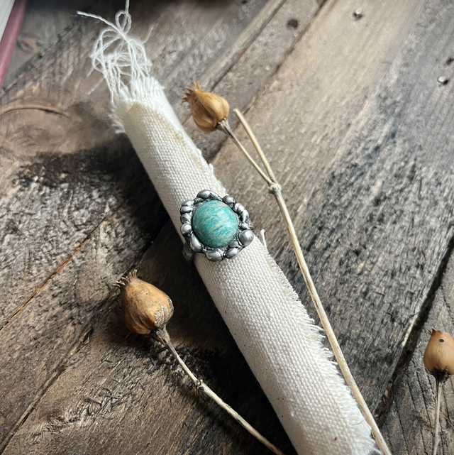 Bague organique Amazonite #2