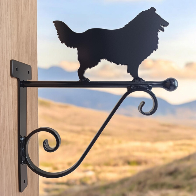 Rough Collie Hanging Basket Bracket