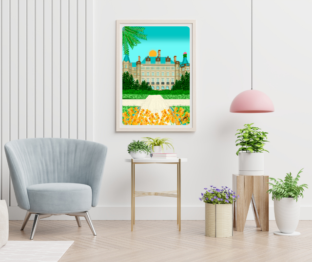 Town Hall, Sheffield Art Print - Colourful Yorkshire Wall Art by UK Artist Marie Gregg 