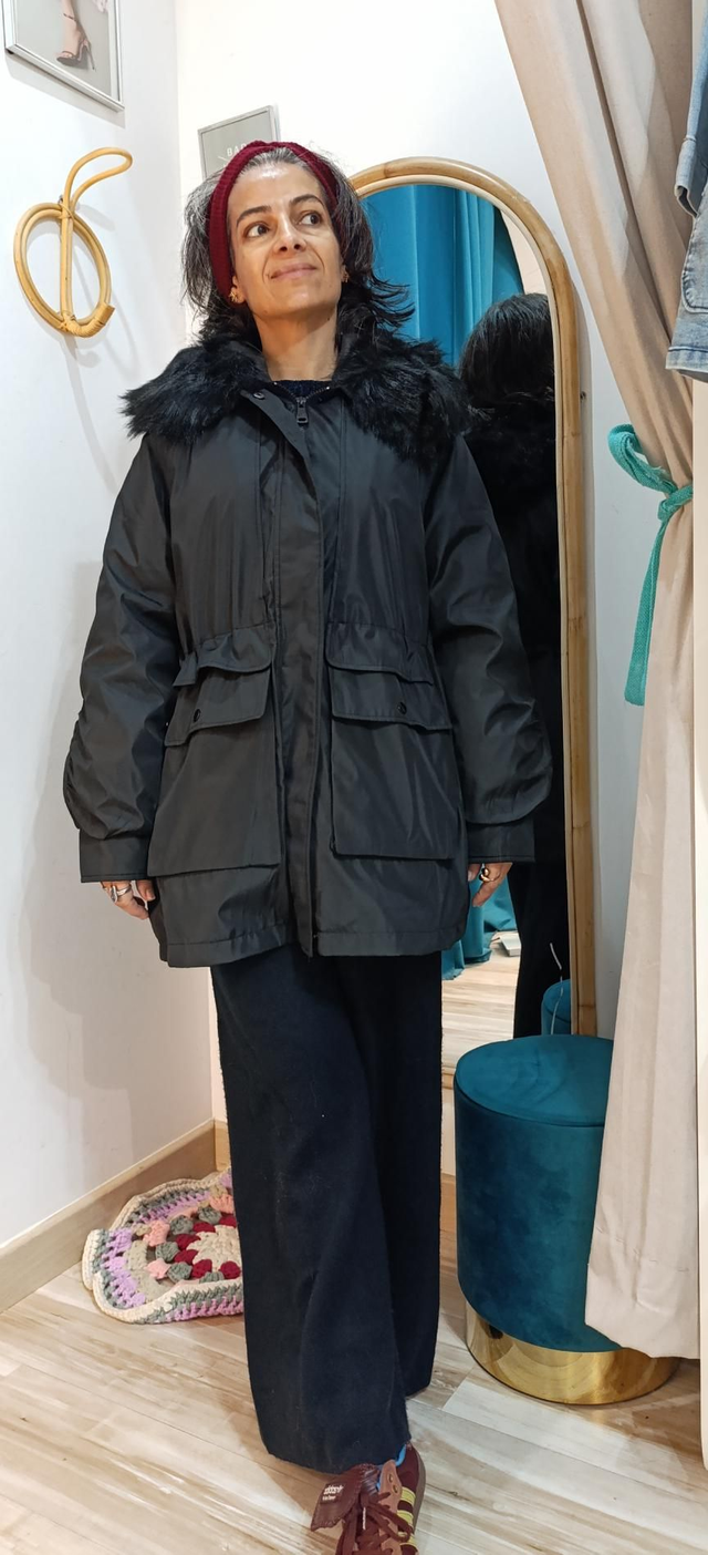 Abrigo Parka bolsillos plantón relleno desmontable