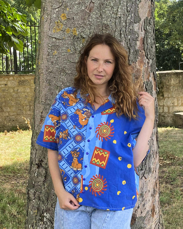 Chemise Upcyclée – Le Roi Lion 2 &amp; Kovu – Taille 40 Unisexe 