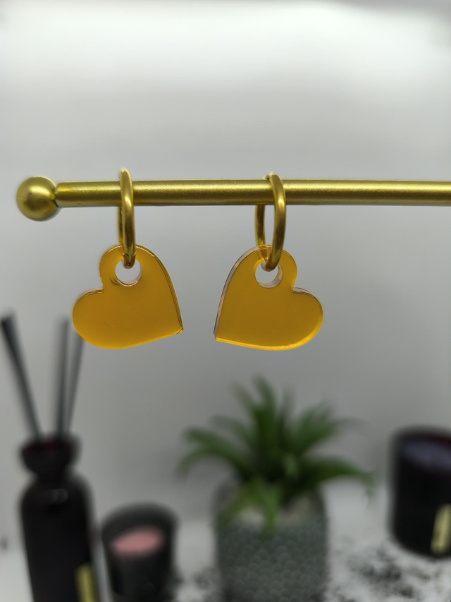 Pampilles interchangeables coeur jaune soleil 