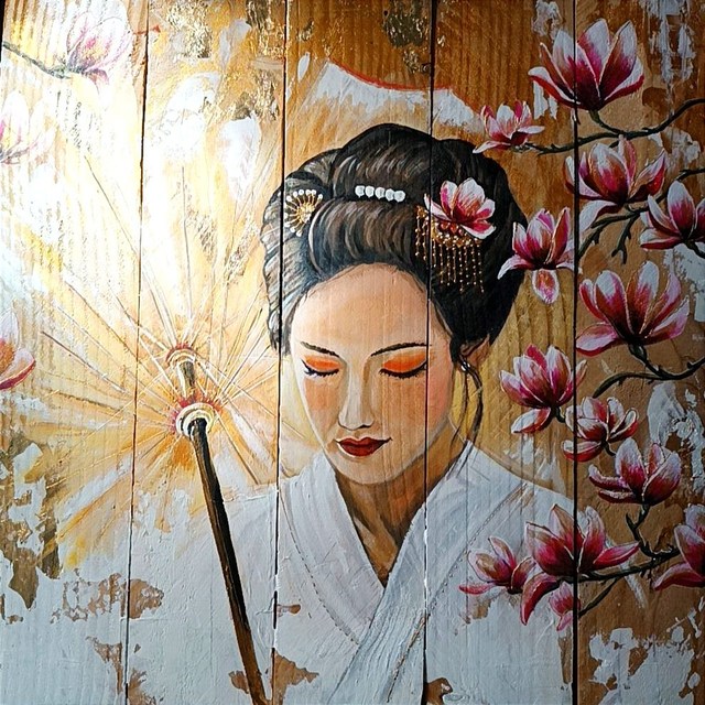 Geisha et magnolia