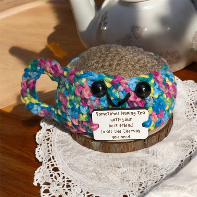 Crocheted positive pals (tea cup therapy)