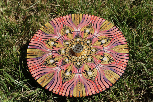 Porte-encens 18 cm lignes roses