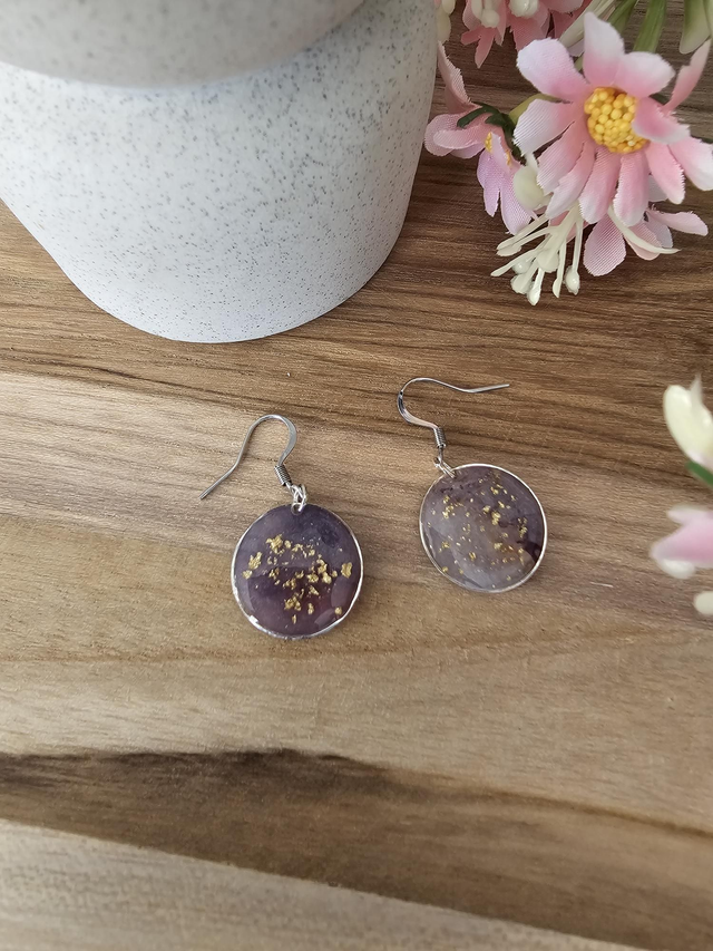 💜 Boucle d’Oreille anneau "Brume Améthyste" – L’élégance d’un rêve en violet 💜