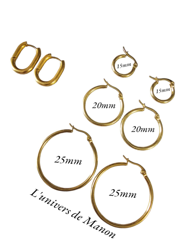 Créoles acier inoxydables 20MM OR  