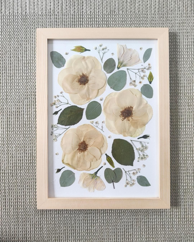 Herbier conservation de bouquet sur papier