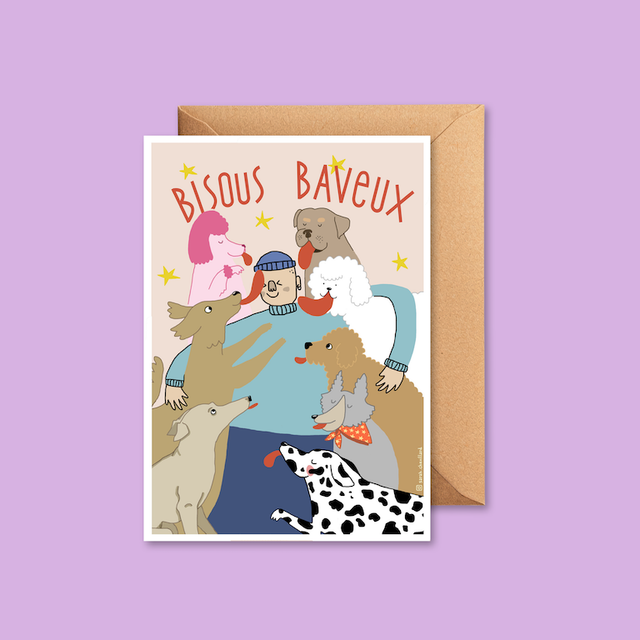 Bisous baveux - Carte