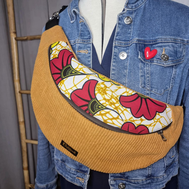 Sac Banane marron rouge 