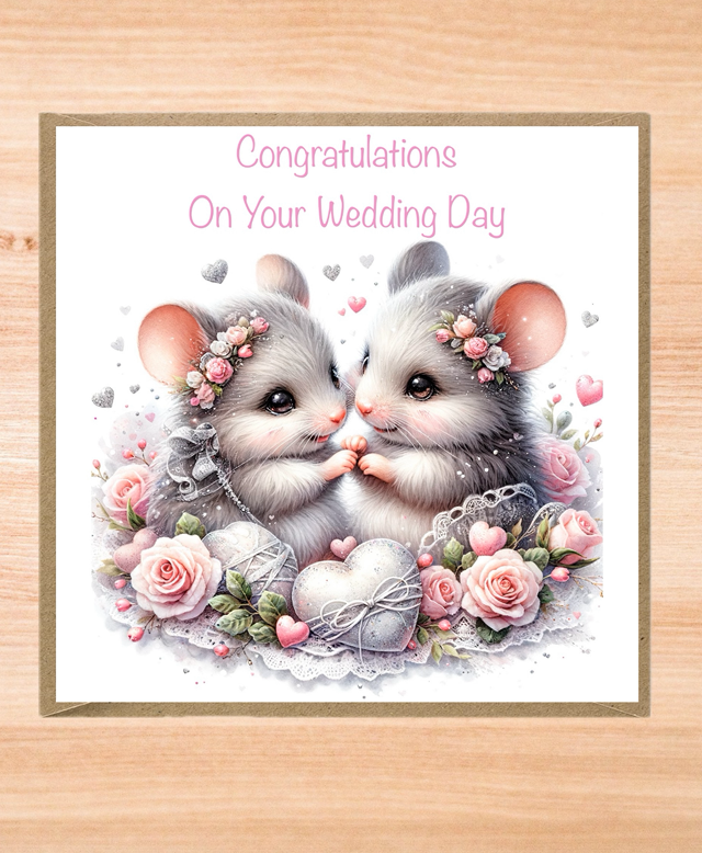 Mice Wedding Day Card