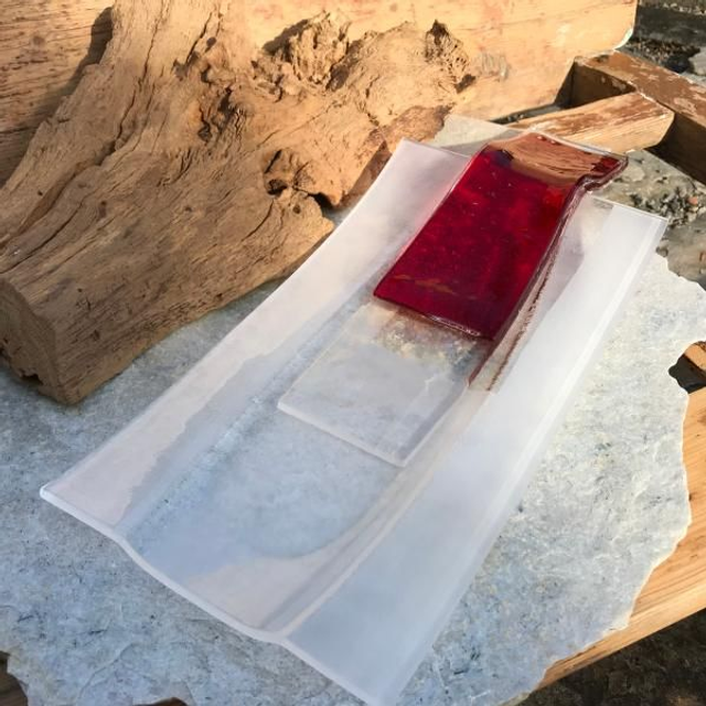 o4 Antipasti-Schale mit rotem Akzent 15 x 37 cm . tk 1 o12019 00