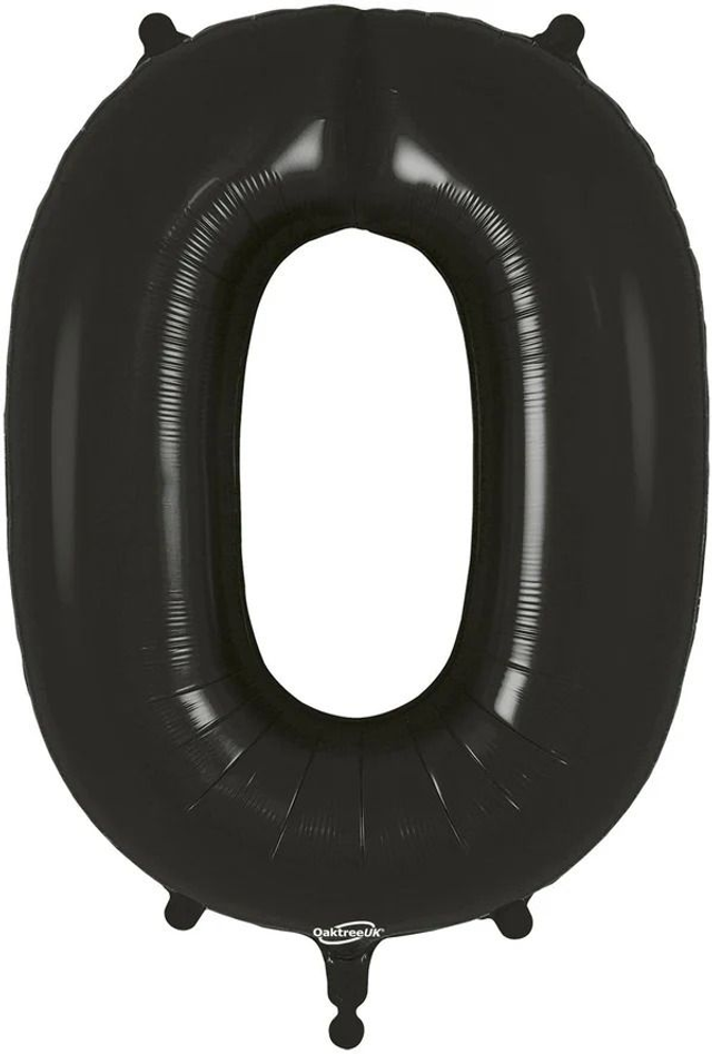 34" NUMBER ZERO BLACK FOIL