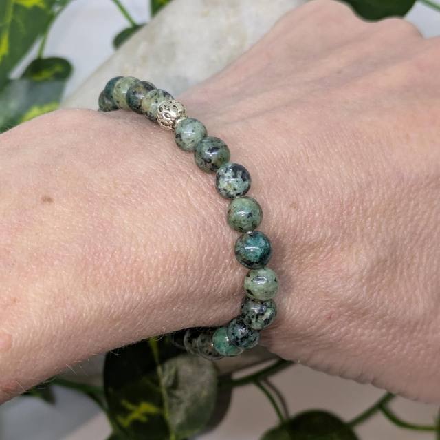 Bracelet "Turquoise africaine" 6mm BR-044