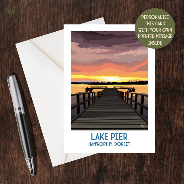 Lake Pier, Hamworthy, Travel Poster Card
